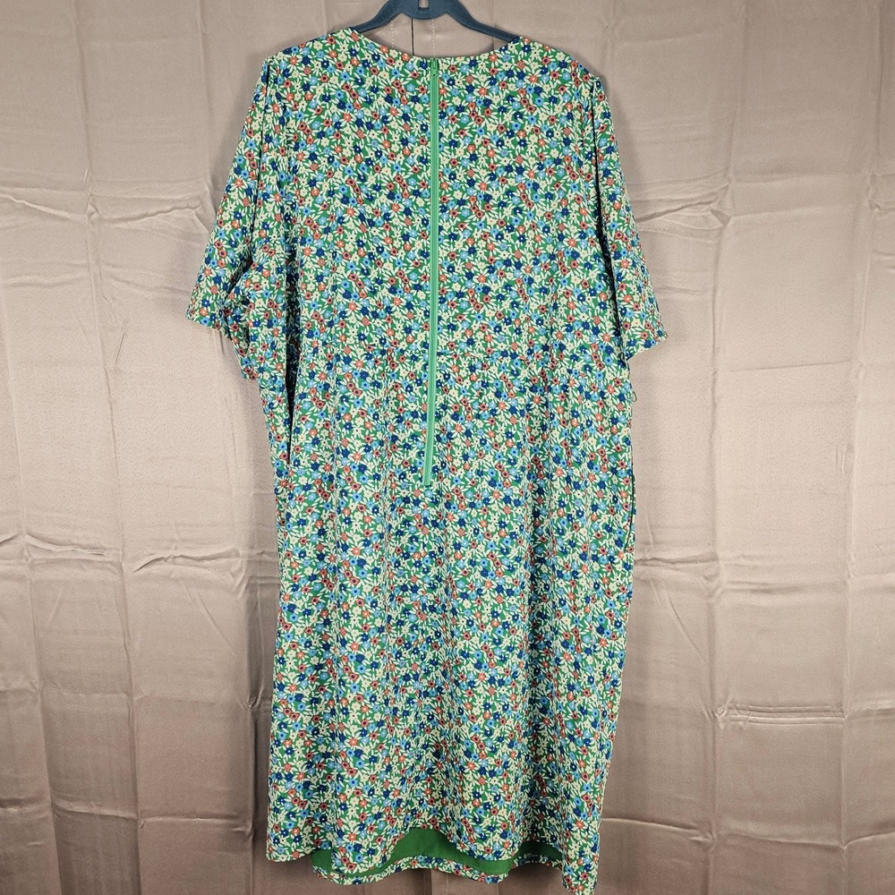 NWT Modcloth Womens Green Floral Wrap Dress 3X - Picture 3 of 6